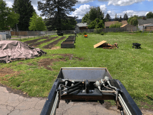 Sitton Elementary POV of Skid steer operator about to cut path